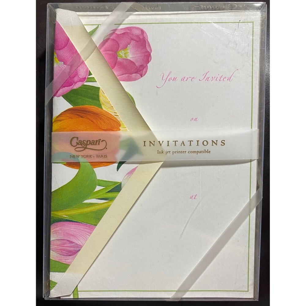 Invitations & Envelopes 2) boxes of 8 Tulips Design